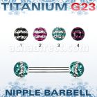 unpfr5d barbell pezon titanio g23 bolas multi cristal ferido 5mm triple linea mayorista