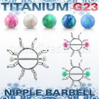 uonp104 pezonera pezon estilo janet jackson sol barbell titanio g23 bolas opalo sinteticas 5mm mayorista