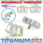 ushz26in titanium g23 top three baguette cz prong set