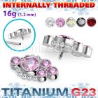 ushz28in titanium g23 top five cz cluster balls internal