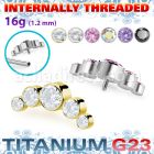 ushz3in titanium g23 top part post five round color cz