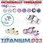 ushz4in titanium g23 top part post three round color cz