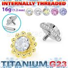 ushz6in titanium g23 flower shape top color cz plain balls