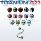 uspfr3e espiral titanio g23 ceja labio bola multi cristal ferido 3mm colores venta