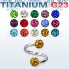 uspfr4 espiral titanio g23 bolas multi cristal ferido 4mm al por mayor