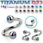 uspjb4 espiral titanio g23 bolas joya bisel 4mm al por mayor