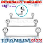usudbi titanium g23 surface barbell balls internal