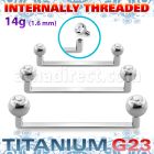usudjbi titanium surface barbell jewel balls internal