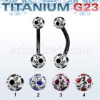 utbnfrsa piercing ombligo titanio g23 anodizado bolas 5 6mm multi cristal ferido puntos al por mayor