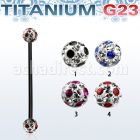 utinfr5a barbell industrial titanio g23 anodizado bolas multi cristal 5mm puntos venta