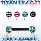 utnpfr5d barbell pezon titanio g23 anodizado bolas multi cristal pegadas ferido 5mm triple linea venta