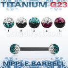 utnpfr5e barbell pezon titanio g23 anodizado bolas multi cristal pegadas ferido 5mm colores distribuidor