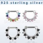 vsepcx14 septum clip plata 925 barra cierre acero 316l zirconia colores alternativos venta