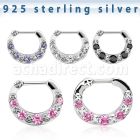 vsepg16 septum clip plata 925 barra cierre acero 316l 5 zirconia distribuidor