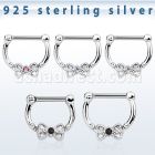 vsepk16 septum clip plata 925 colgante alto barra cierre acero 316l arco zirconia centro venta