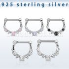 vsepl16 septum clip plata 925 colgante alto barra cierre acero 316l 1 zirconia grande rodeada otras 4 distribuidor