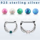 vsepp14 septum clicker plata 925 barra cierre acero 316l opalo centro  barra 14 516 6mm 8mm distribuidor mayorista