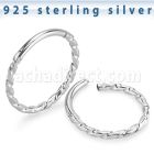 vsghb16 925 sterling silver hinged segment ring 16g twisted