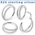 vsghf16 silver hinged segment ring 16g plain twisted wire