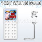 wgszqc caja display 24 piercing nariz l oro blanco 14 kts 0 6mm zirconia claras cuadradas 2mm distribuidor mayorista