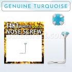 wscge7 piercing nariz l oro blanco 14 kts 0 6mm turquesa 2mm al por mayor