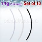 xabn14g2 pack 10 piercing bio flexible extra largo ombligo rosca externa 1 1516 50mm venta