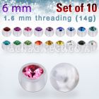 xajb6 pack 10 bolas bio flexibles 6mm cristal bisel rosca distribuidor