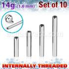 xbb14gin steel barbell posts 14g internal 10pcs