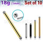 xbb18g pack 10 barras barbell acero quirurgico rosca 1 0mm distribuidor