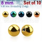 xbt8g pack 10 bolas acero quirurgico anodizado 8mm rosca distribuidor mayorista