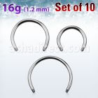 xcb16g pack 10 barras barbell circular acero 316l brillo espejo distribuidor