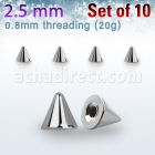 xcn25xs pack 10 bolas acero quirurgico 2 5mm rosca distribuidor