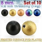 xfobt8g pack 10 bolas acero 316l pvd 8mm superficie efecto esmerilado rosca distribuidor mayorista