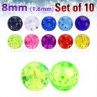 xgtb8 pack 10 bolas acrilicas glitter 8mm rosca mayorista