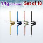 xintc14g pack 10 barras barbells industriales espiral acero 316l anodizado rosca distribuidor