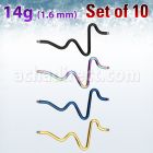 xinte14g pack 10 barras barbell industrial corazon acero 316l anodizado rosca 35mm 38mm venta