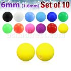 xsab6 set 10 bolas acrilicas 6mm colores solidos rosca al por mayor