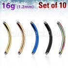 xtbn16g pack 10 barras bananas ceja acero 316l anodizado rosca 8mm 16mm distribuidor