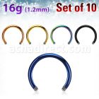 xtcb16g pack 10 barras barbells circulares acero 316l anodizado rosca al por mayor