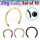 xtcb20g anodized 316l steel circular barbell posts 20g 10pcs