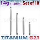 xubb14g pack 10 barras barbell titanio g23 brillo espejo mayorista