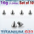 xucon25 pack 10 conos titanio g23 brillo espejo 2 5mm rosca mayorista