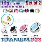 xufbin titanium g23 flat back bezel set crystal tops 2pcs
