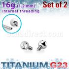 xujb2i titanium g23 ball tops clear crystal bezel set 2mm