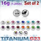 xujb3 pack 2 bolas titanio g23 brillo espejo 3mm cristal colores bisel rosca venta