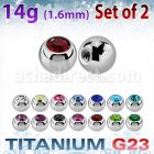 xujb4 pack 2 bolas titanio g23 brillo espejo 4mm cristal joya bisel rosca venta