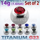 xujb6 pack 2 bolas titanio g23 brillo espejo 6mm cristal colores bisel rosca venta