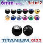 xujbt6g pack 2 bolas g23 anodizado 6mm cristal bisel rosca al por mayor