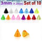 xuvcn3 set 10 conos acrilico uv 3mm rosca distribuidor