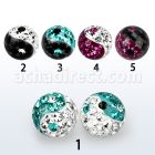 ymfr8 bola 8mm multi cristal ferido ying yang rosca mayorista